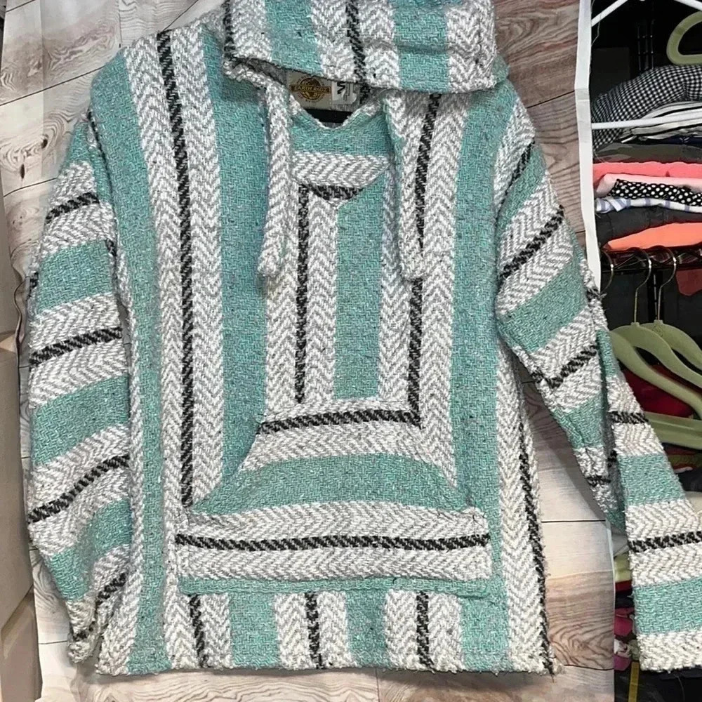 Earth Ragz Baja Hippie Drug Rug Hoodie Size Medium